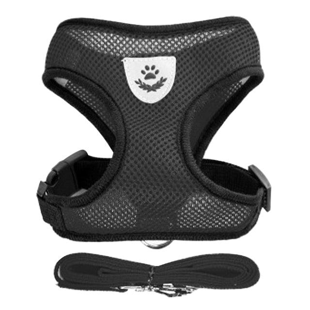 Black Adjustable Vest Pet Harness