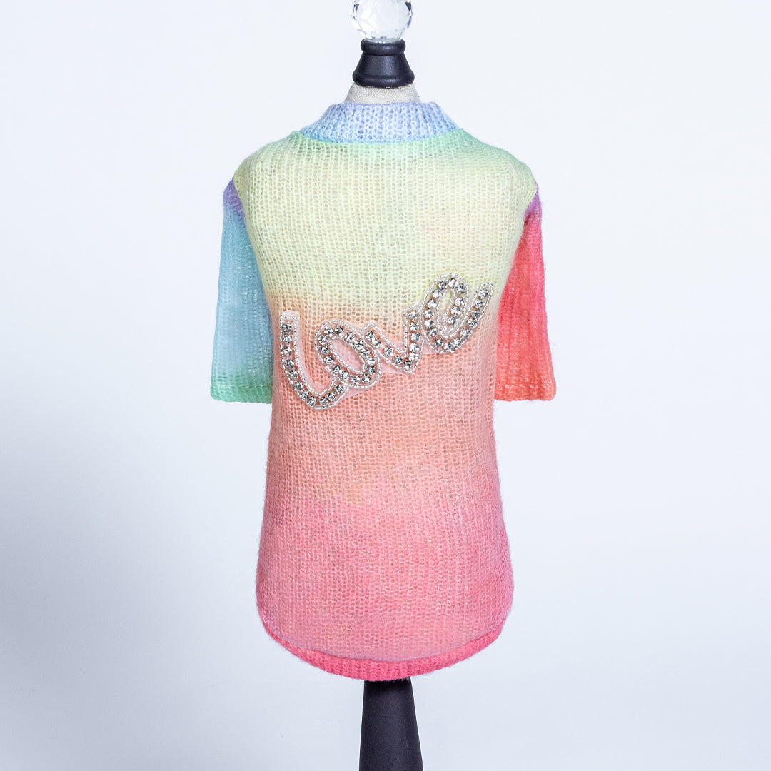 Love Dog Sweater: Rainbow