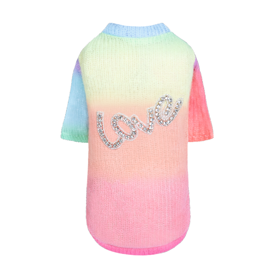 Love Dog Sweater: Rainbow