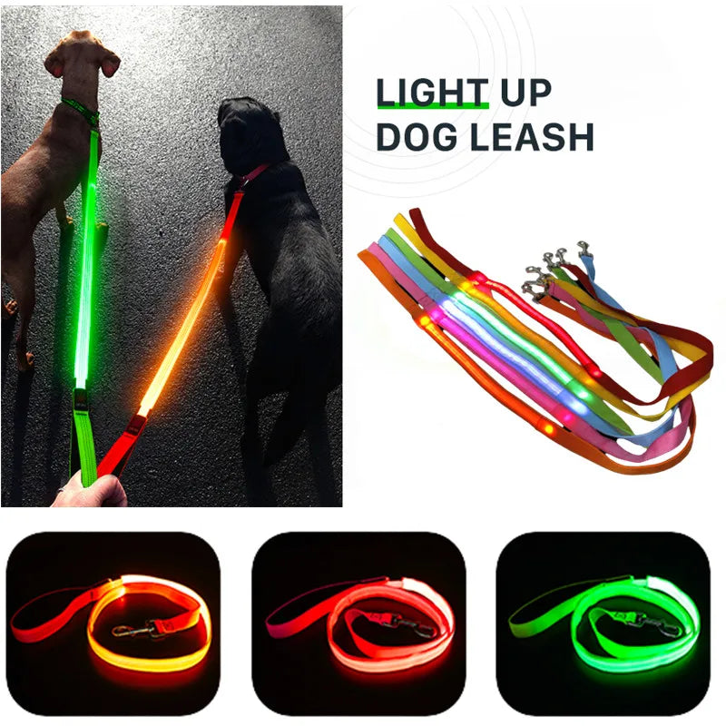 Led Dog Leash Usb Rechargeable