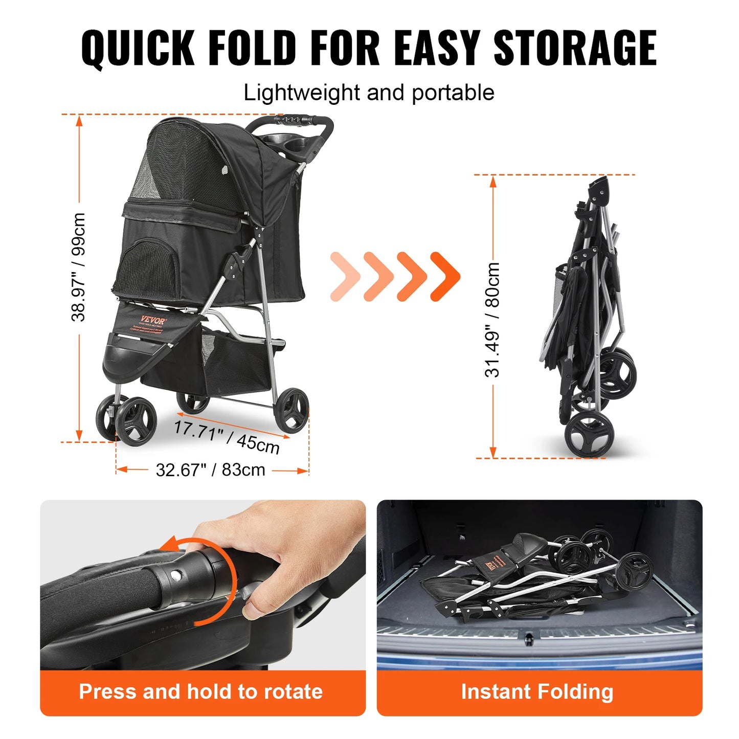 3 Wheel Dog Stroller