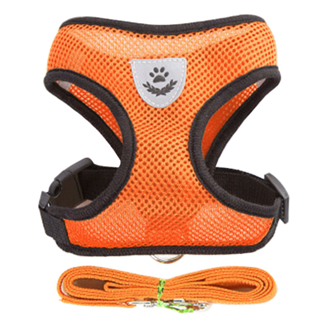 Orange Adjustable Vest Pet Harness