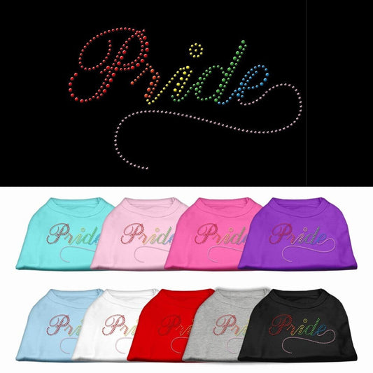 Pet Shirt Rhinestone, "Rainbow Pride"