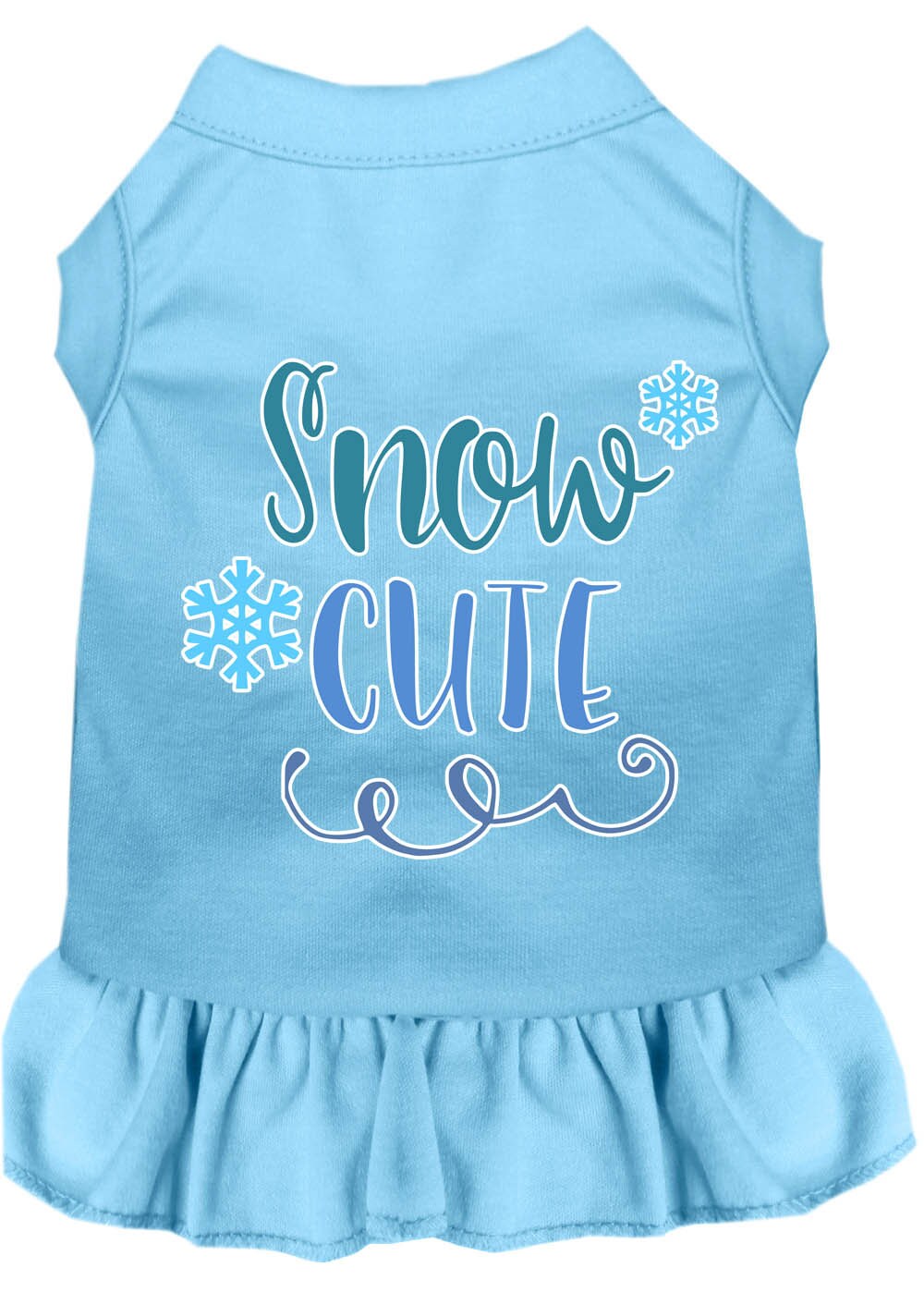 Dog Dress, Pet Dog & Cat Dress Screen Printed, "Snow Cute" 