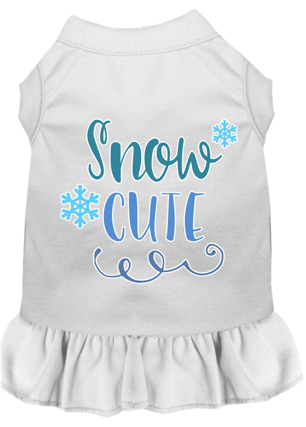 Dog Dress, Pet Dog & Cat Dress Screen Printed, "Snow Cute" 