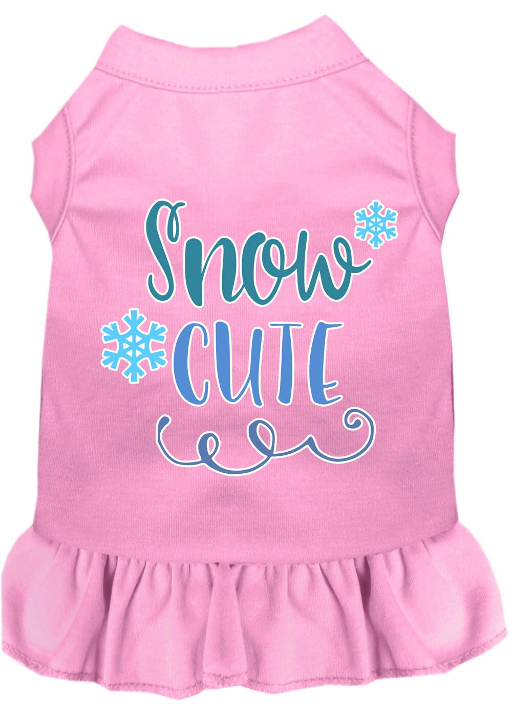 Dog Dress, Pet Dog & Cat Dress Screen Printed, "Snow Cute" 