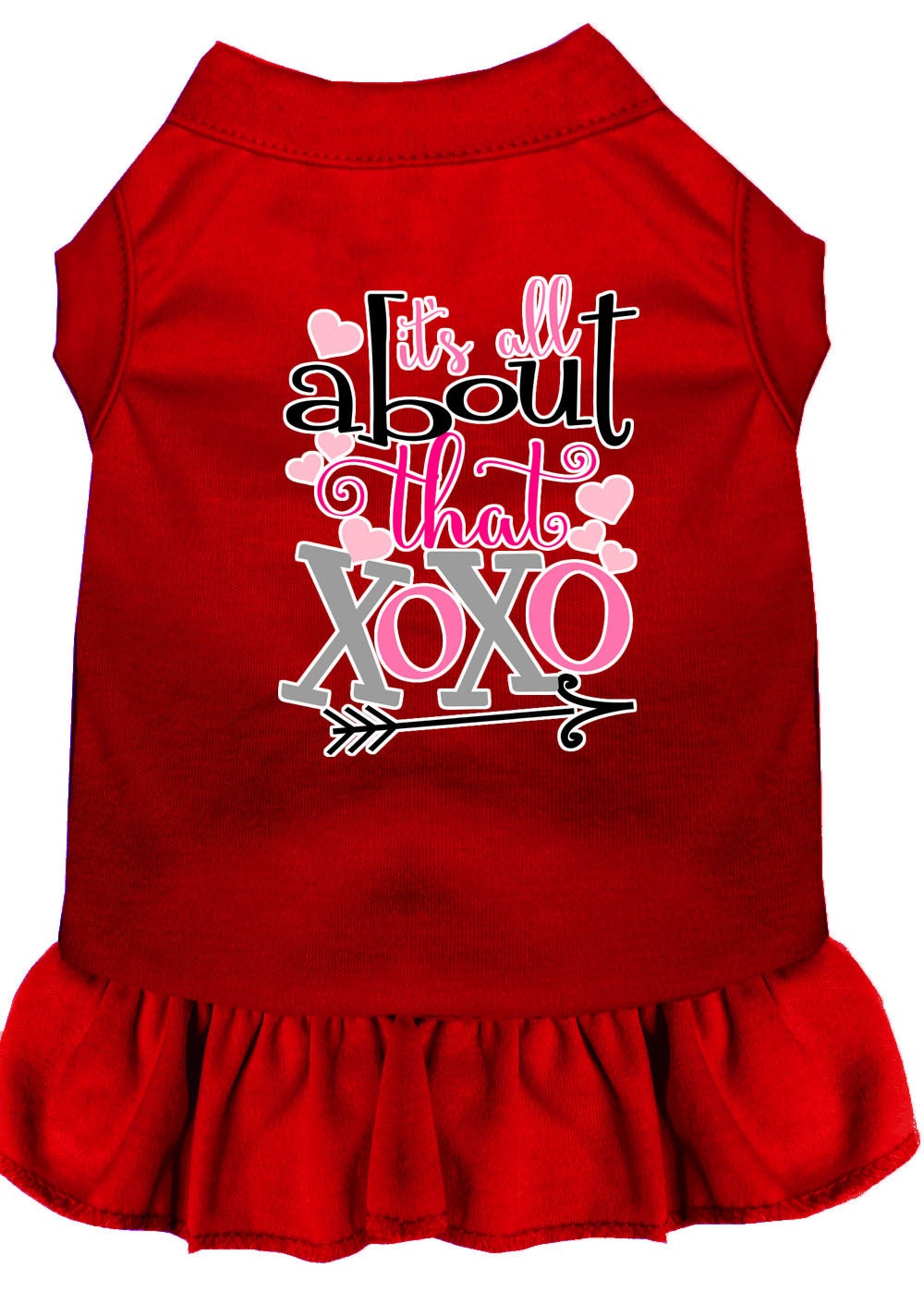 Dog Dress, Pet Dog & Cat Dress Screen Printed, "All About That XOXO" 