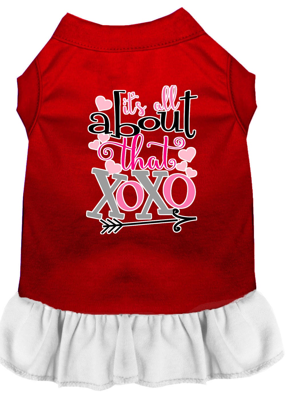 Dog Dress, Pet Dog & Cat Dress Screen Printed, "All About That XOXO" 