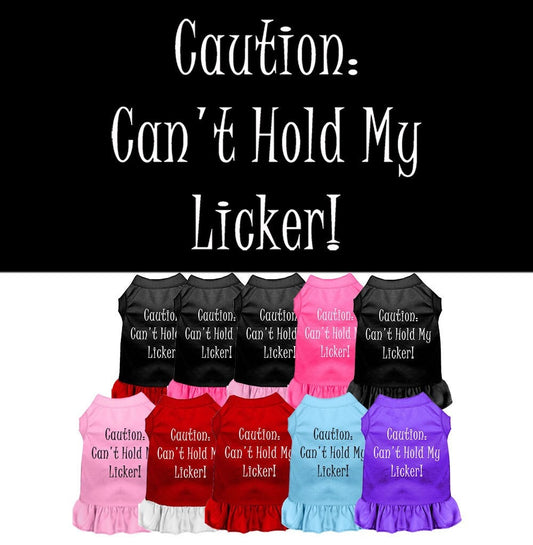 Dog Dress, Pet Dog & Cat Dress Screen Printed, "Can't Hold My Licker" 