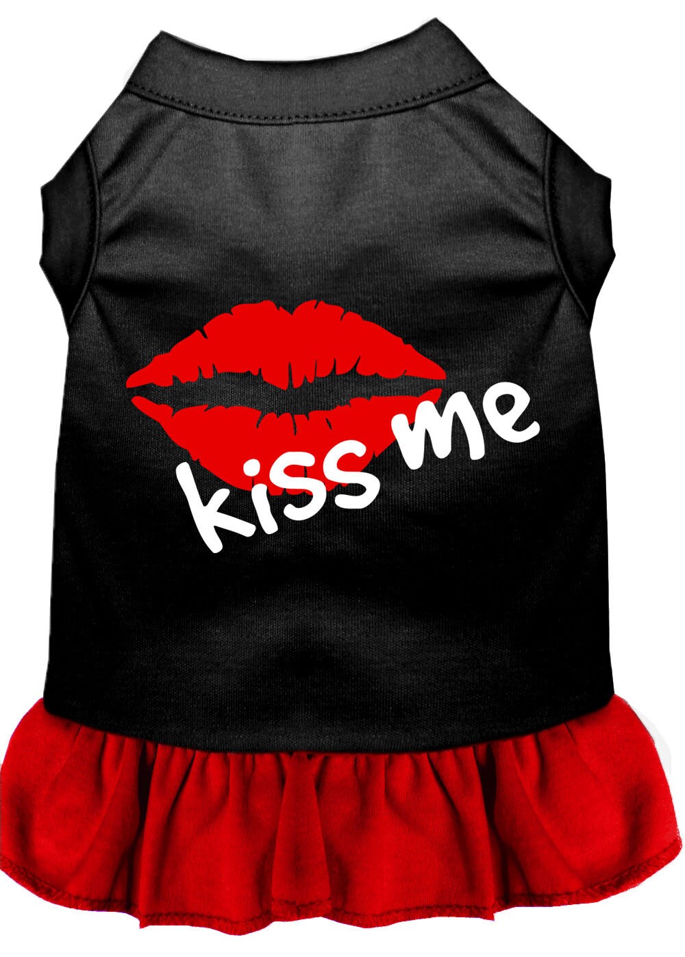 Dog Dress, Screen Printed, "Kiss Me" 