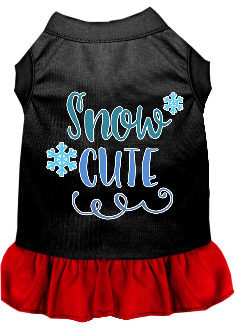 Dog Dress, Pet Dog & Cat Dress Screen Printed, "Snow Cute" 