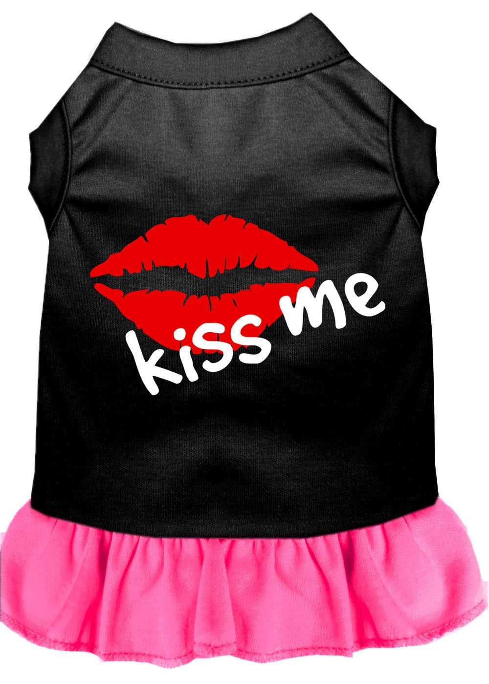 Dog Dress, Screen Printed, "Kiss Me" 