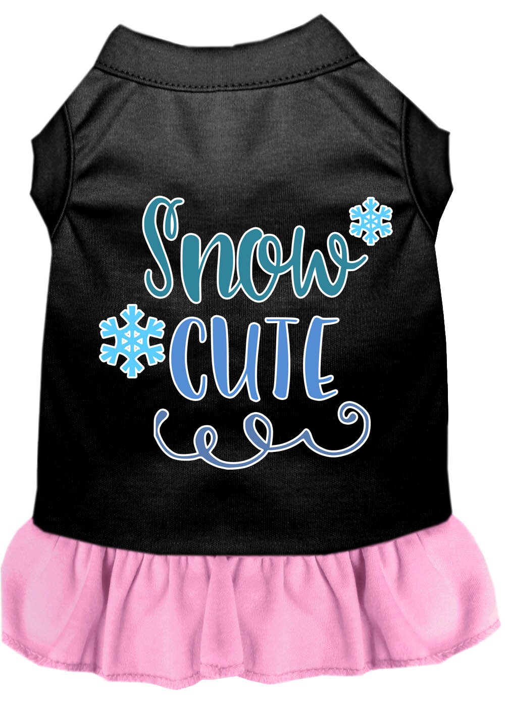 Dog Dress, Pet Dog & Cat Dress Screen Printed, "Snow Cute" 