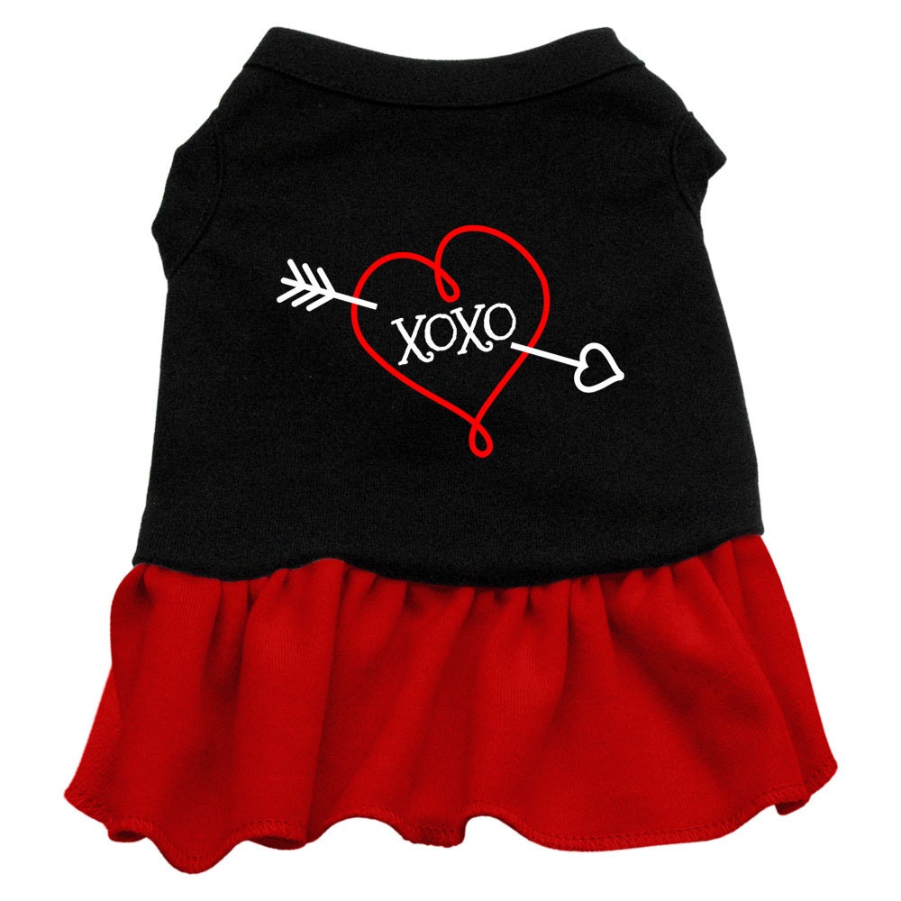 Dog Dress, Screen Printed, "XOXO" 