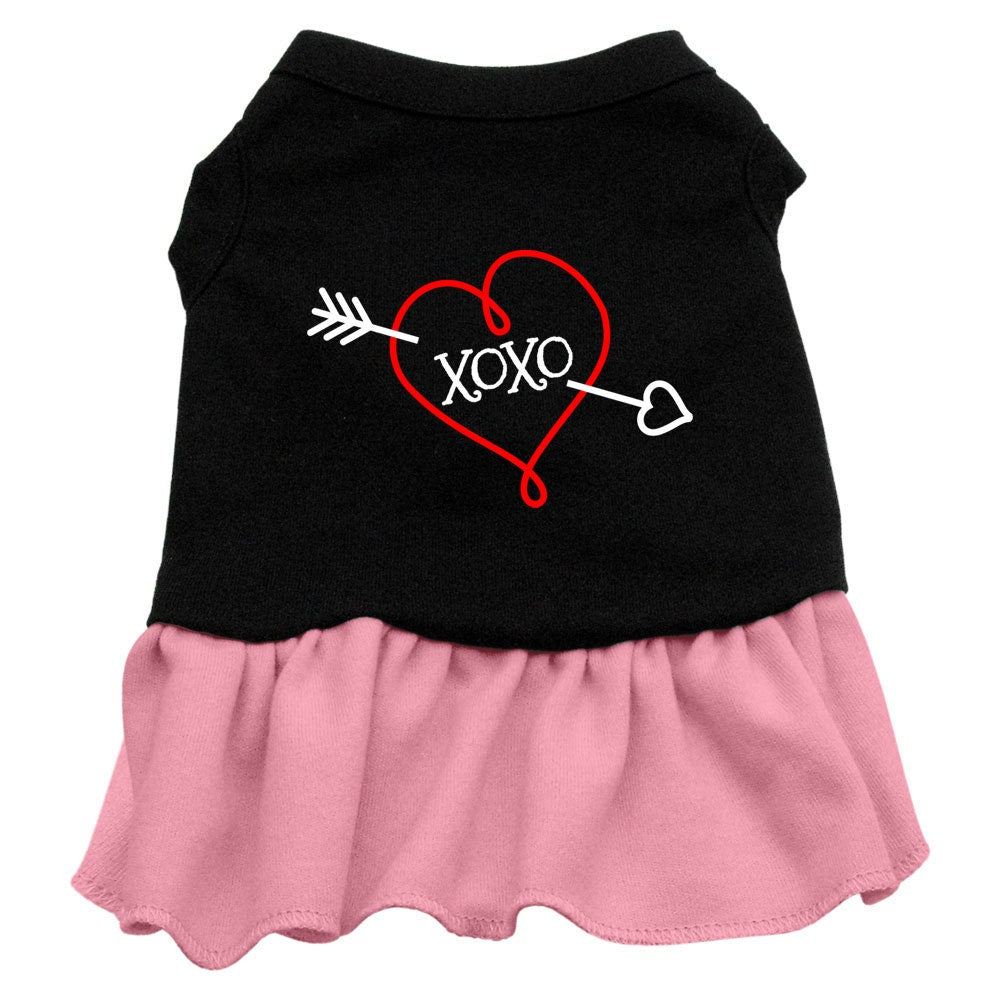 Dog Dress, Screen Printed, "XOXO" 